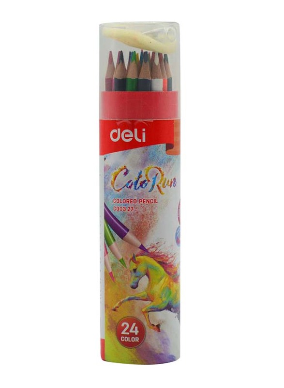 Deli 24-Piece Colourun Color Pencil with Sharpener, C00327, Multicolor