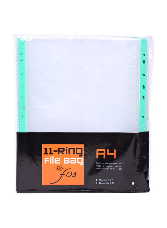 

FOS Punched Pocket with 11 hole, 125 Micron, 100 Piece, White