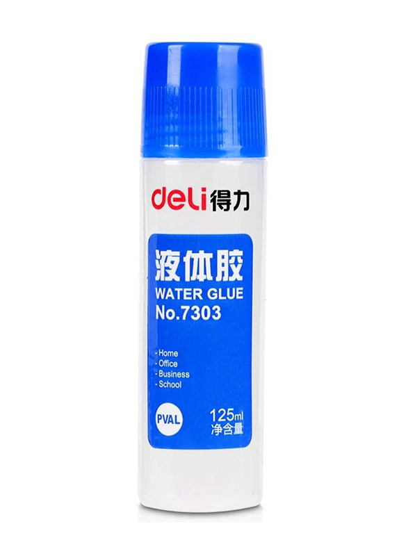 Deli 12-Piece Liquid Glue, 125ml, Blue
