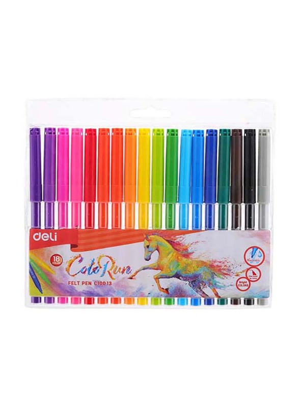 

Deli 18-Piece ColoRun Felt Pen Set, C100 13, Multicolor