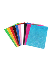 Eva Glitter Sheet Self Adhesive Sticker A4 Sheet, Multicolor