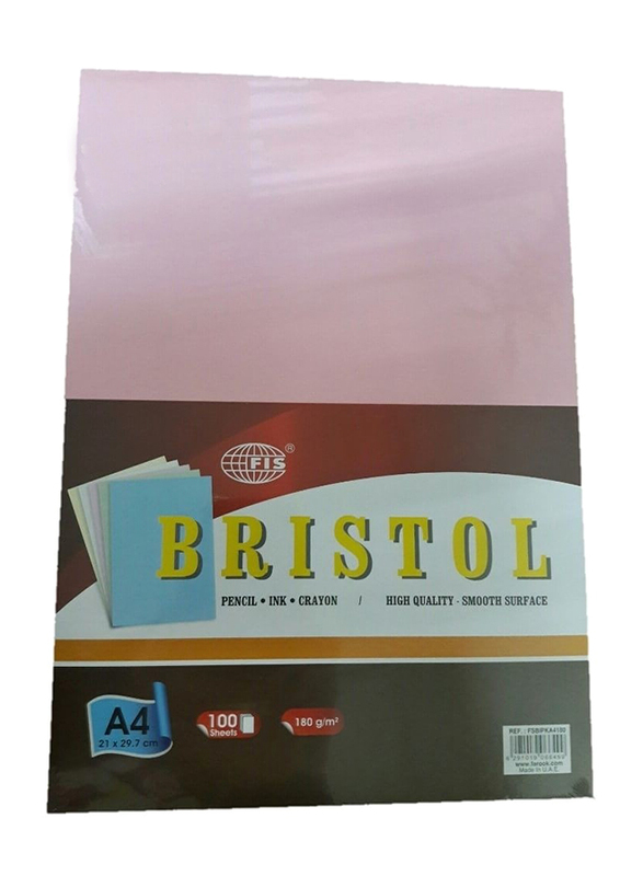 Bristol Card Paper, 100 Sheets, 180 GSM, A4 Size, Yellow