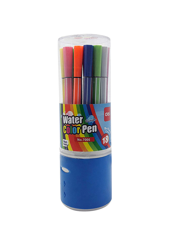 Deli 18-Piece Water Color Pen, 7006, Multicolor