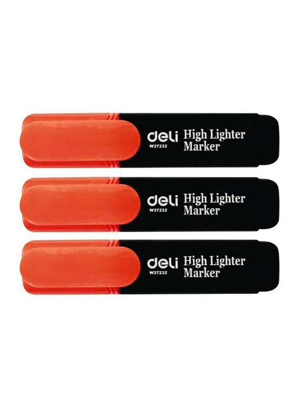 Deli 10-Piece Highlighter, S621, Orange