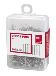 Deli Essential Office Pins, 50gm, 24mm, E0023, Silver