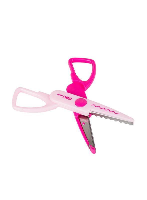 Deli Zig Zag Scissors, D60000, Pink