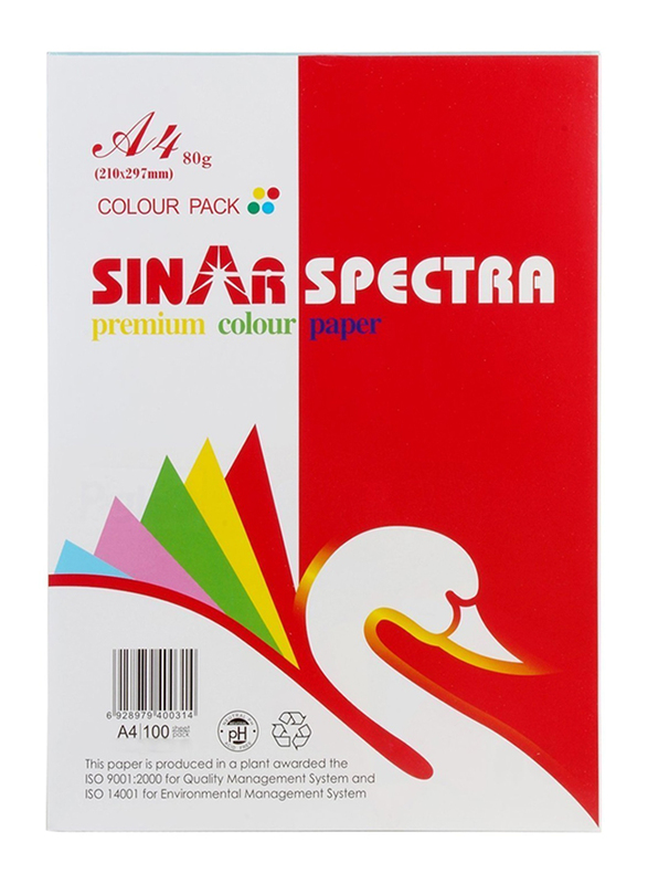 Sinar Spectra Color Paper, 210 x 297mm, 5rims/box, 500 Sheets, 80 GSM, Pink