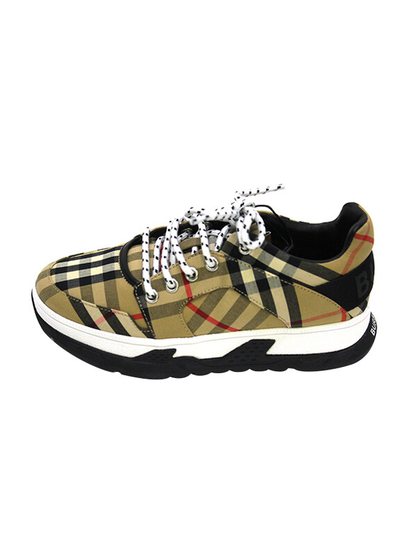 

Burberry Logo Detail Cotton Vintage Check Kids Sneakers, 32 EU, Archive Beige