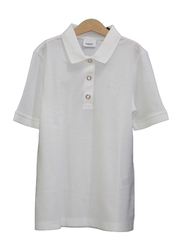 Burberry Monogram Motif Cotton Pique Polo Shirt for Women, XS, White