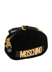Moschino Velvet Polyester Belt Bag for Women, Black