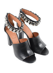Givenchy Tal 10 Chain Heeled Sandal, 37 EU, Black