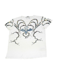 Givenchy Three Headed Bird Print Round Neck Short Sleeve T-Shirt for Girls, 12A, White