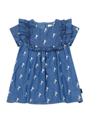 Givenchy Chloe Horse Print Baby Girl Dress, 18 Months, Denim Blue