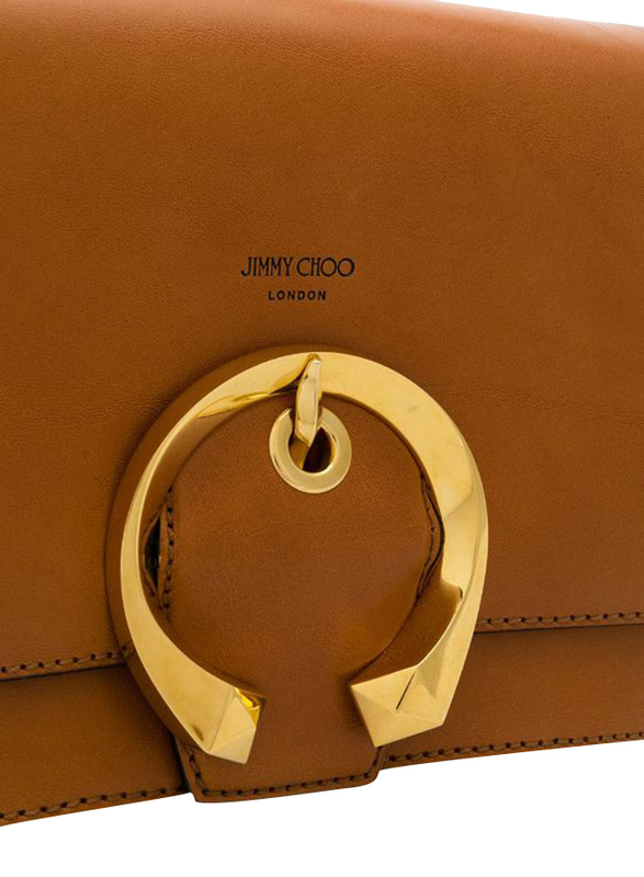 Jimmy Choo Madeline Leather Shoulder Bag for Women, Rust