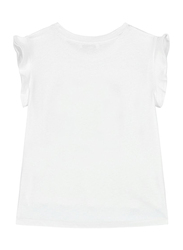 Chloe Graphic Print Round Neck Short Sleeve T-Shirt for Girls, 10A, White