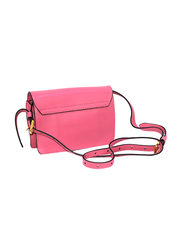 Moschino M Plaque Small Leather Crossbody Bag for Women, Pink