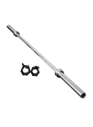 1441 Fitness 5 Feet Olympic Barbell with Collars, 10KG, Silver