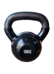 1441 Fitness Vinyl Coated Cast Iron Kettle Bell, 18KG, Black