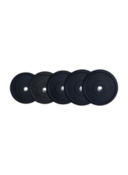 1441 Fitness Rubber Olympic Bumper Weight Plate, 25KG, Black