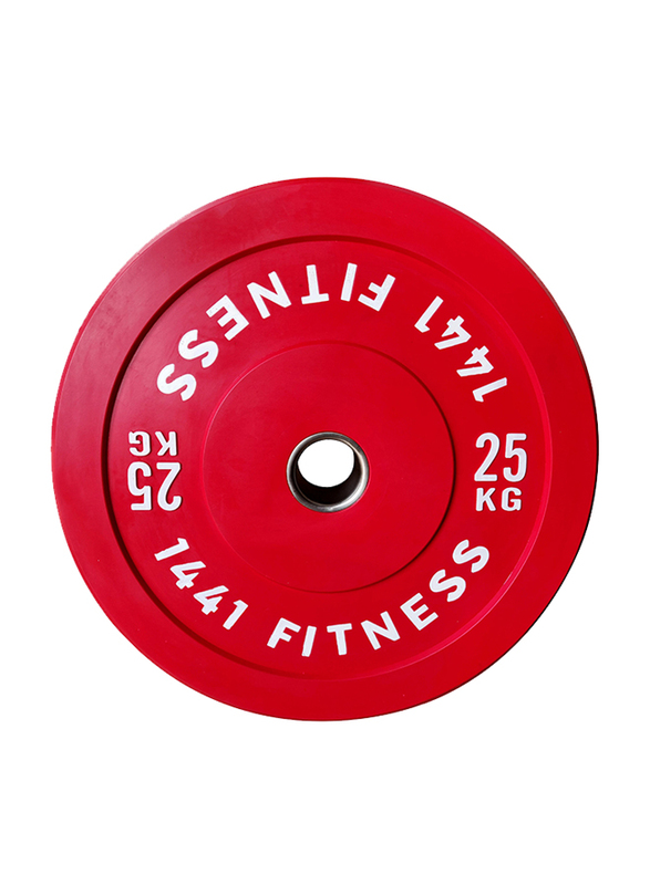 1441 Fitness Color Bumper Plate, 25KG, Red
