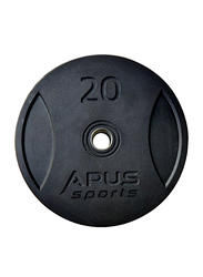 APUS Poland Olympic Rubber Bumper Plates, 20KG, Black