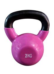 1441 Fitness Vinyl Coated Cast Iron Kettle Bell, 20KG, Pink/Black