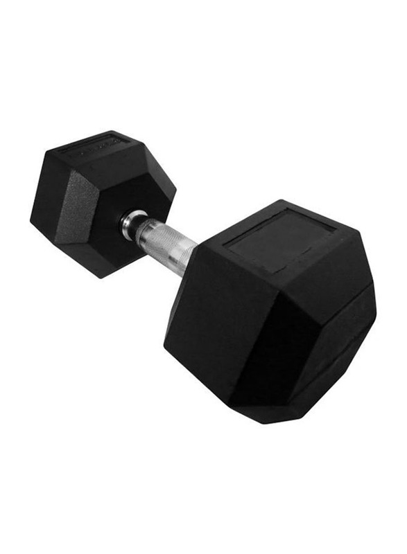 Prosportsae Rubber Hex Dumbbell, 2 Pieces, 30 Lbs, Black
