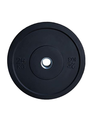1441 Fitness Rubber Olympic Bumper Weight Plate, 25KG, Black