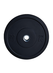 1441 Fitness Rubber Olympic Bumper Weight Plate, 20KG, Black