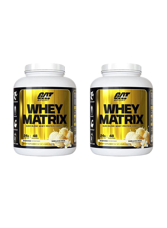 Gat Sports Whey Matrix Quad-Blend Whey Protein Complex Powder, 48 Servings, Vanilla Ice Cream
