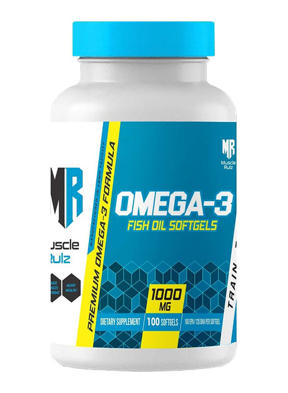 

Muscle Rulz Omega-3 1000mg Fish Oil, 100 Softgels, Regular