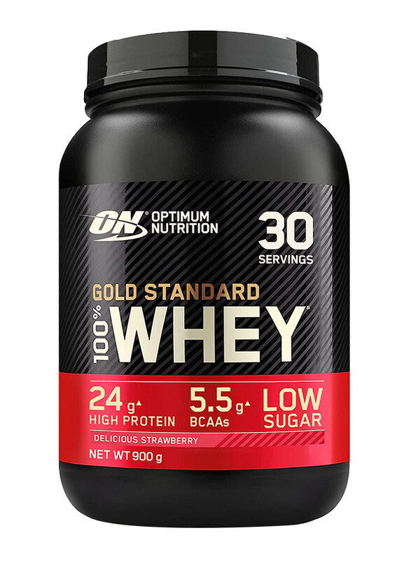 

Optimum Nutrition Gold Standard 100% Whey Protein Primary Source Isolate Powder, 30 Servings, 900gm, Delicious Strawberry