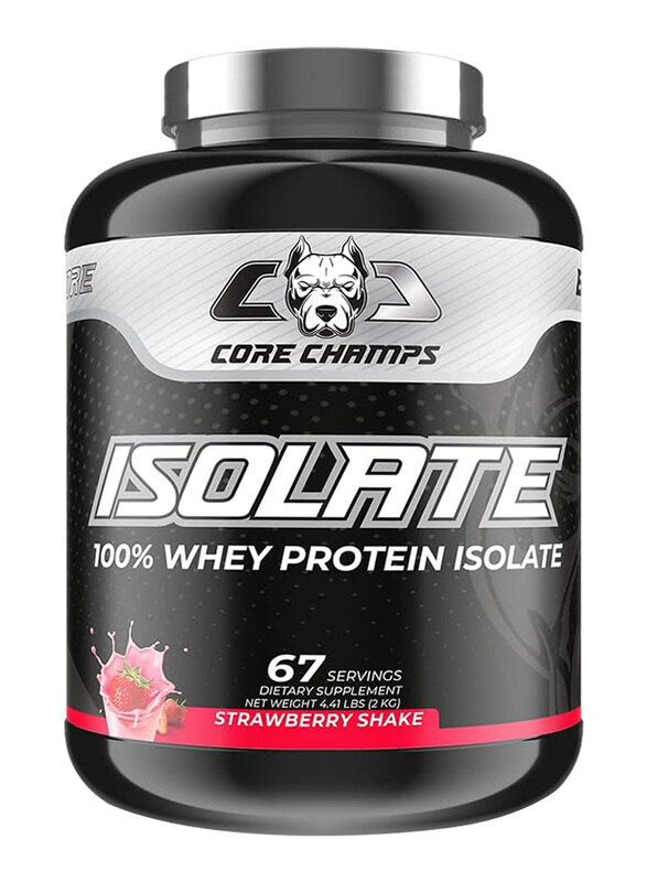 

Core Champs 100% Whey Isolate Protein Powder, 2 Kg, Strawberry Shake