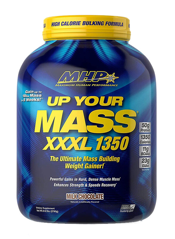 

Maximum Human Performance MHP UYM XXXL 1350 Mass Building Weight Gainer Supplement, 8 Servings, Milk Chocolate