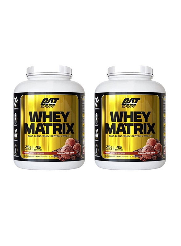

Gat Sports Whey Matrix Quad-Blend Whey Protein Complex Powder, 45 Servings, Chocolate Ice Cream