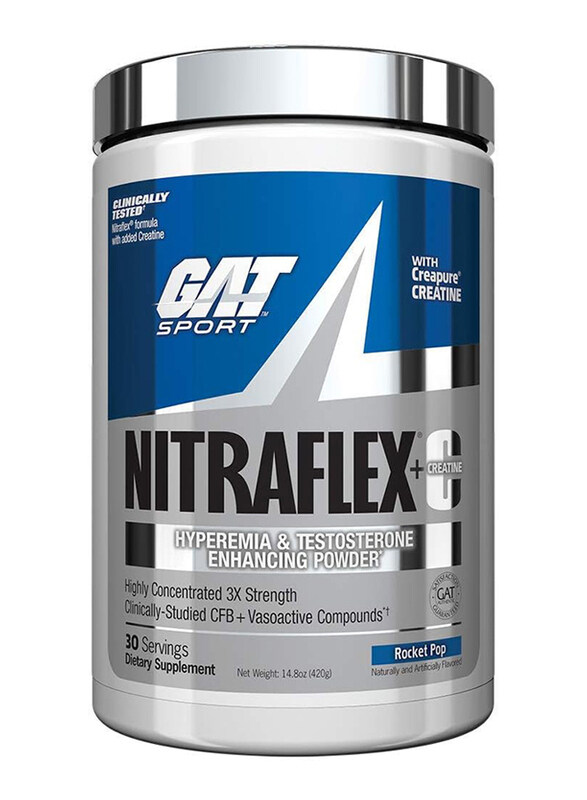 

Gat Sport Nitraflex + C Hyperemia & Testosterone Boosting Powder With Creatine, 30 Servings, Rocket Pop