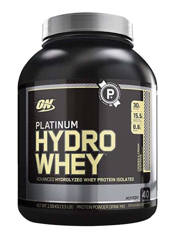 

Optimum Nutrition Platinum Hydrowhey Gluten Free Protein Powder, 1.59 KG, Cookies and Cream