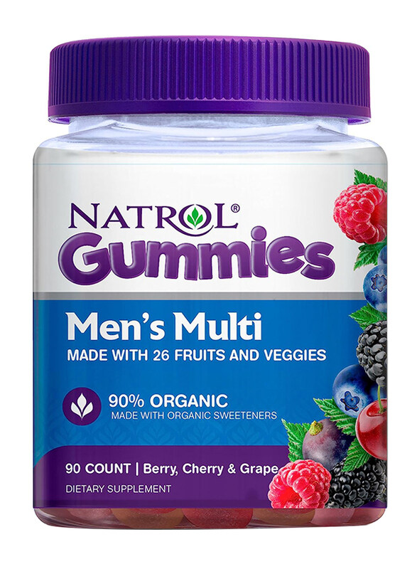 

Natrol Gummies Mens Multi Dietary Supplement, 90 Gummies, Berry Cherry & Grape