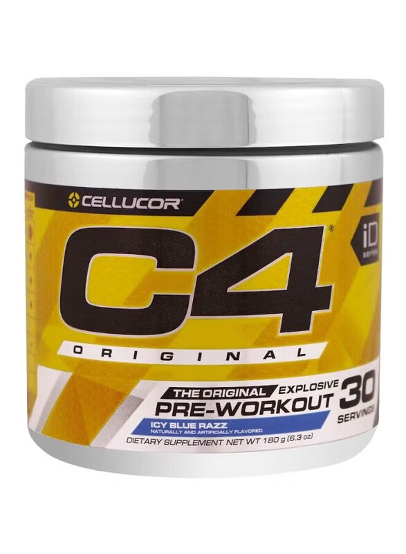 

Cellucor C4 The Original Explosive Pre Workout, 30 Servings, Icy Blue Razz