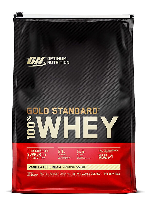 

Optimum Nutrition Gold Standard 100% Whey Protein Powder, 4.53 Kg, Vanilla Ice Cream