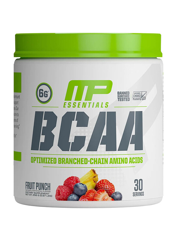 

Musclepharm Muscle Pharm Essentials BCAA Post-Workout Recovery Drink Powder, 258gm, 60 Servings, Fruit Punch