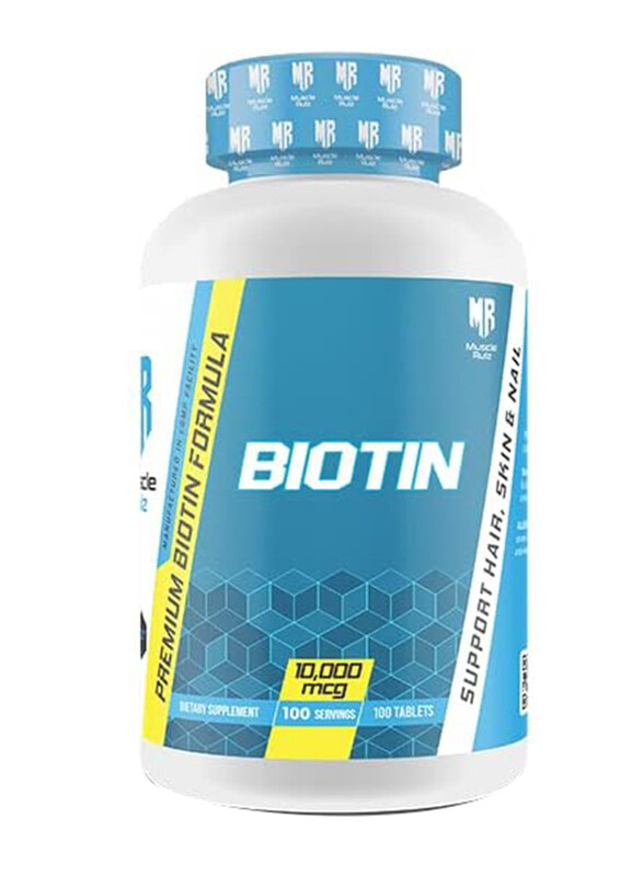 

Muscle Rulz 10000mg Biotin, 100 Tablets, Regular