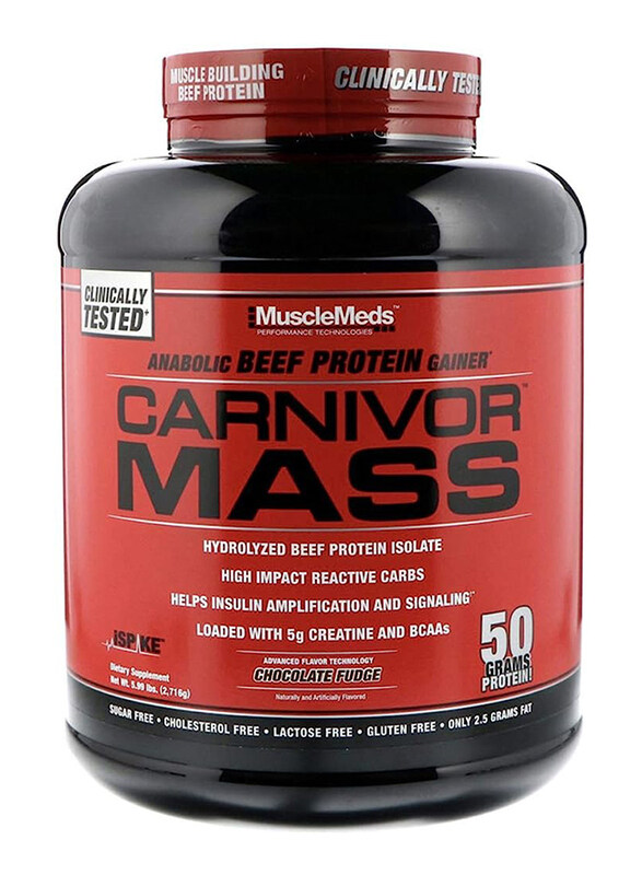 

MuscleMeds Carnivor Mass, Anabolic Beef Protein Gainer, Set, Chocolate Fudge