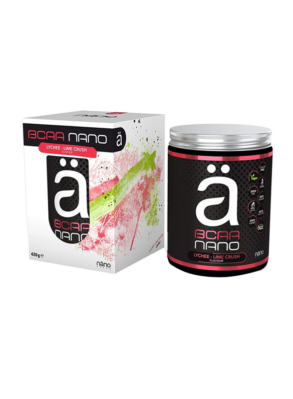 

Nano Supps Bcaa Nano Branched Chain Amino Acid Protein Powder, 420gm, Lychee & Lime Crunch