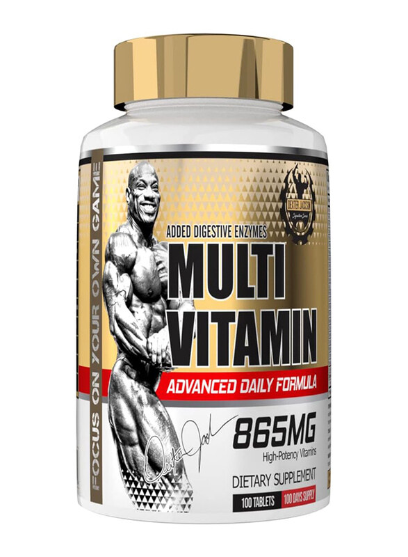 

Dexter Jackson Added Digestive Enzymes Multi Vitamins Advanced Daily Formula Dietary Supplement, 865mg, 100 Tablets, Unflavoured