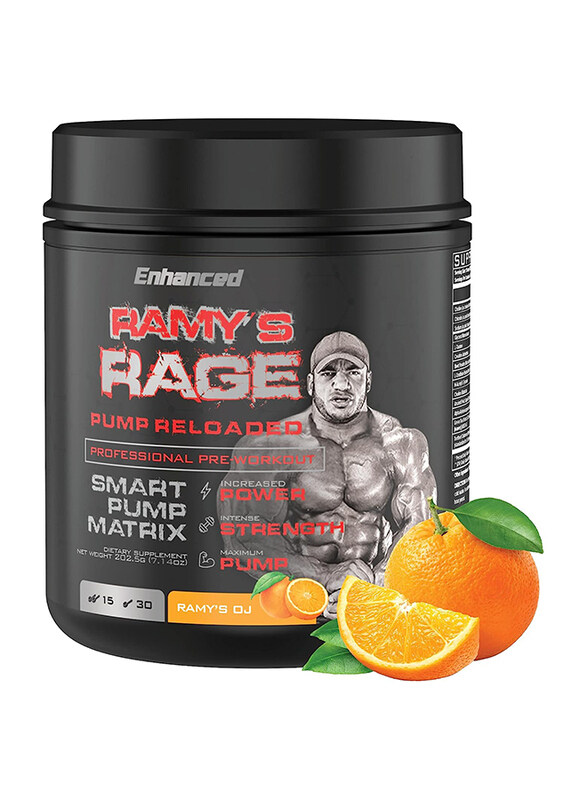 

Enhanced Labs Ramy’s Rage Pump Reloaded Supplement, 30 Servings, Orange