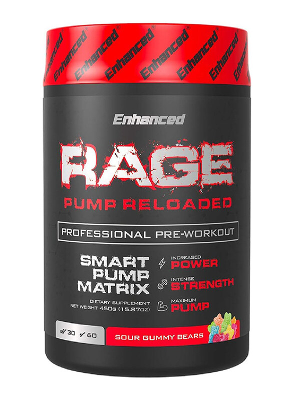 

Enhanced Labs Rage Pump Reloaded Professional Pre Workout, 60 Servings, Sour Gummy Bear