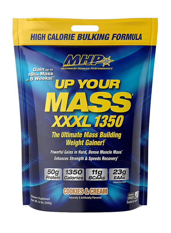 

Maximum Human Performance MHP UYM XXXL 1350 Mass Building Weight Gainer, 5440gm, Cookies & Cream