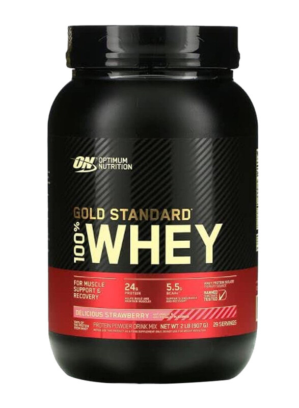 

Optimum Nutrition Gold Standard 100% Whey Protein Powder, 2Lbs, Delicious Strawberry