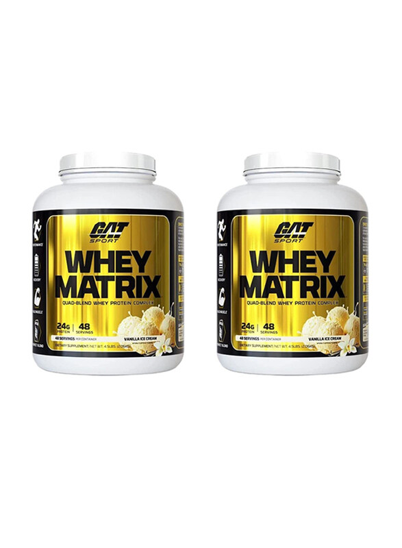 

Gat Sports Whey Matrix Quad-Blend Whey Protein Complex Powder, 48 Servings, Vanilla Ice Cream